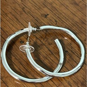 Cookie Lee Classic Silver Hoops